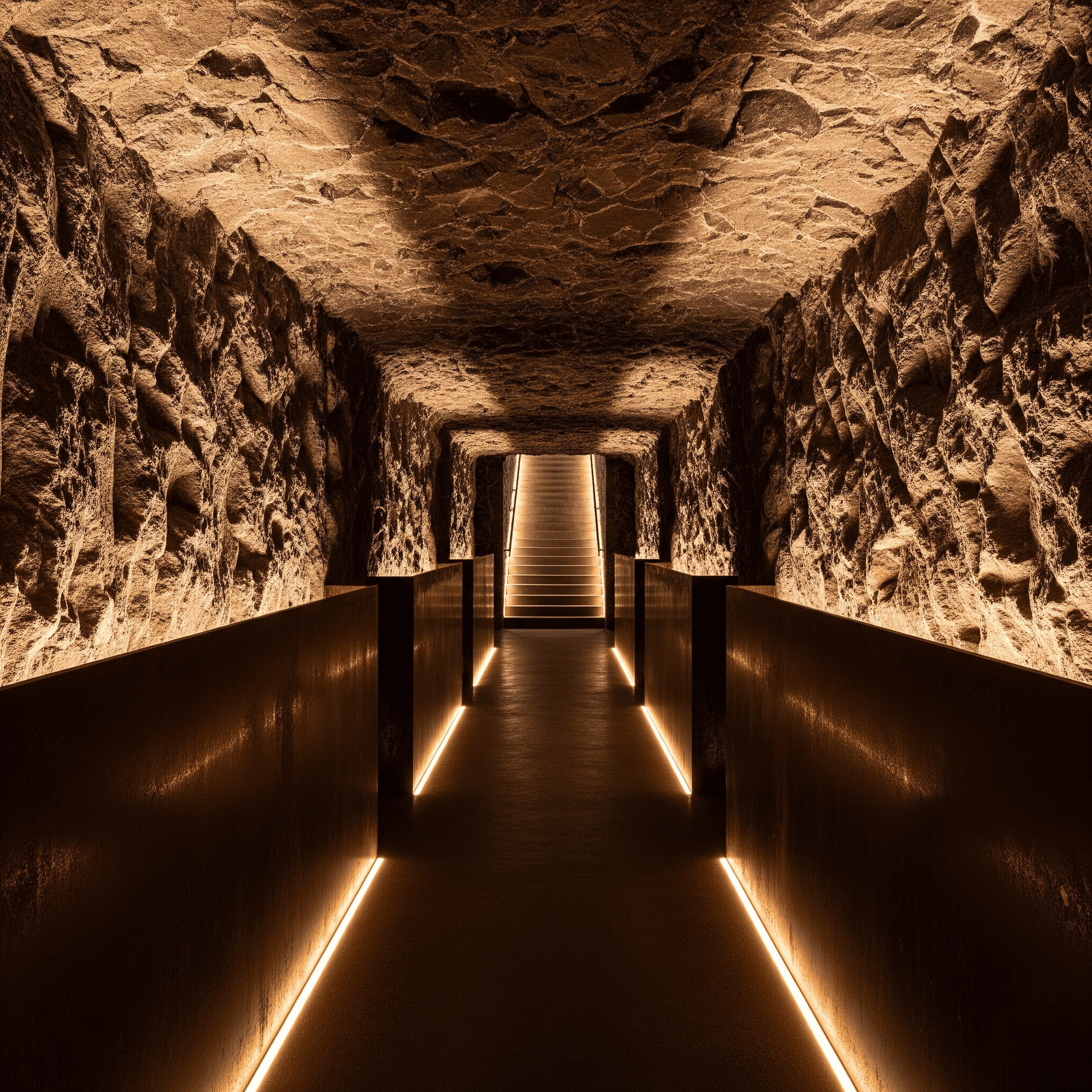 Underground wine cave tunnel
